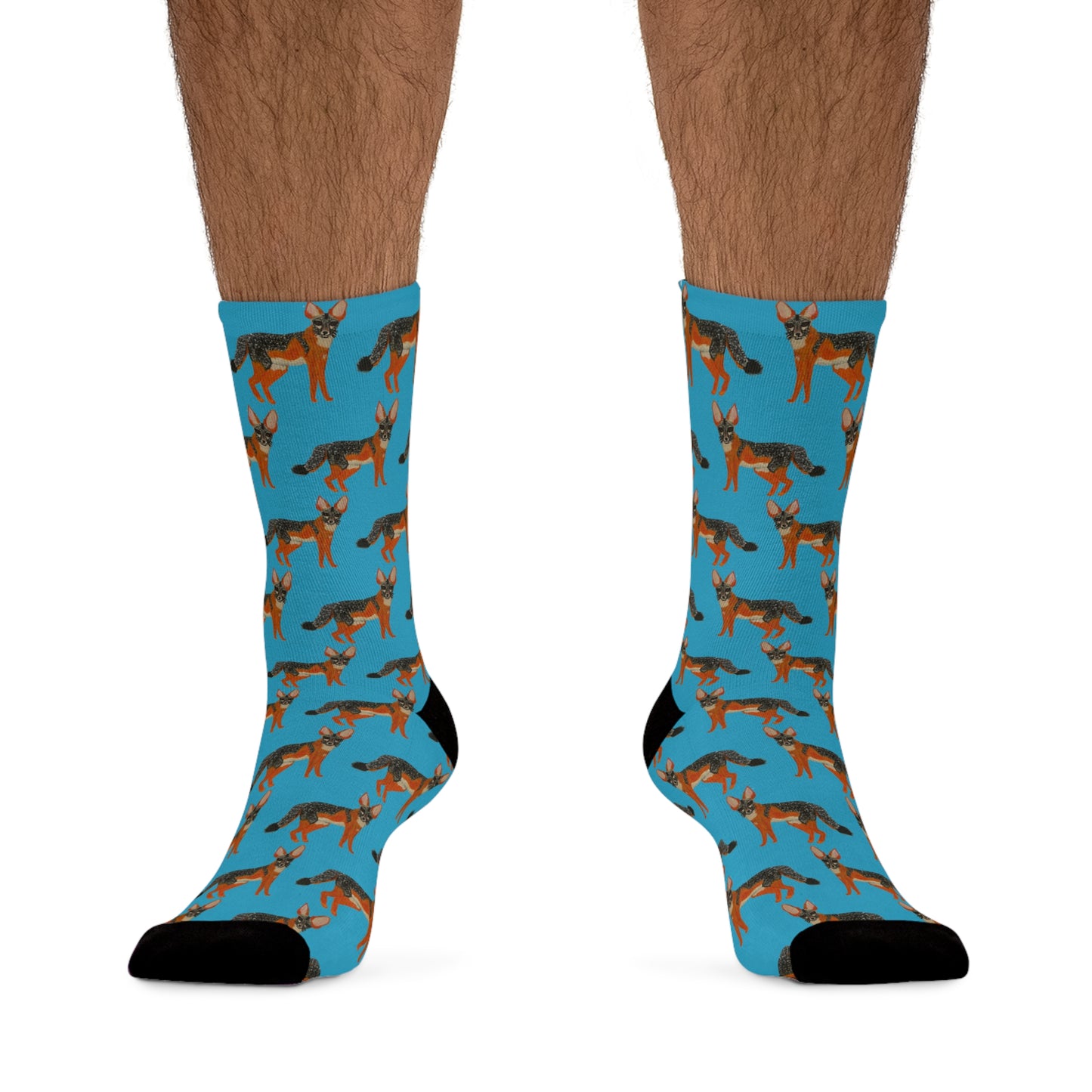 San Joaquin Kit Fox Print Socks | Eco-Friendly, Fun Gift for Nature Lovers, Colorful Crew Socks, Stylish Recycled Footwear