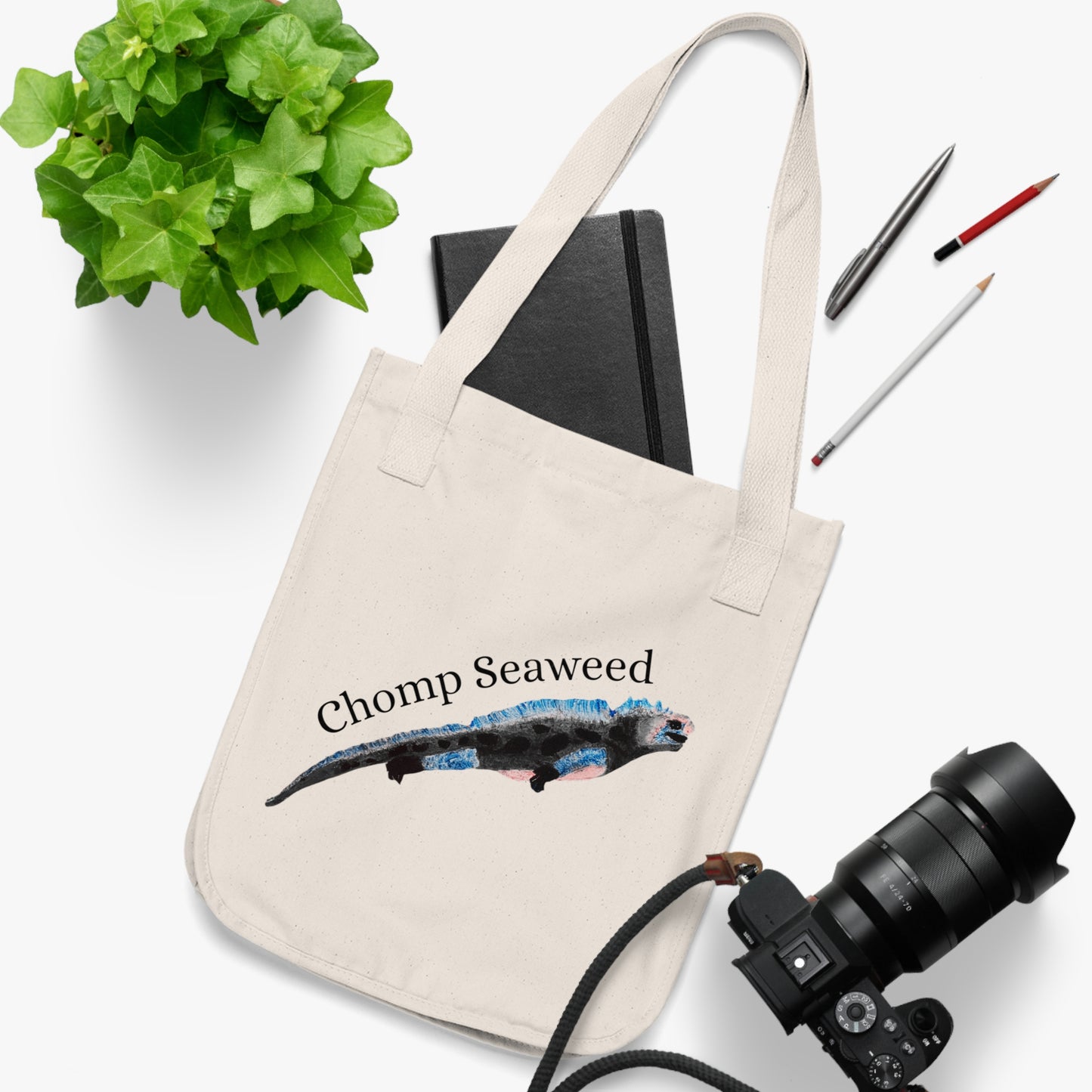 Marine Iguana Organic Canvas Tote Bag