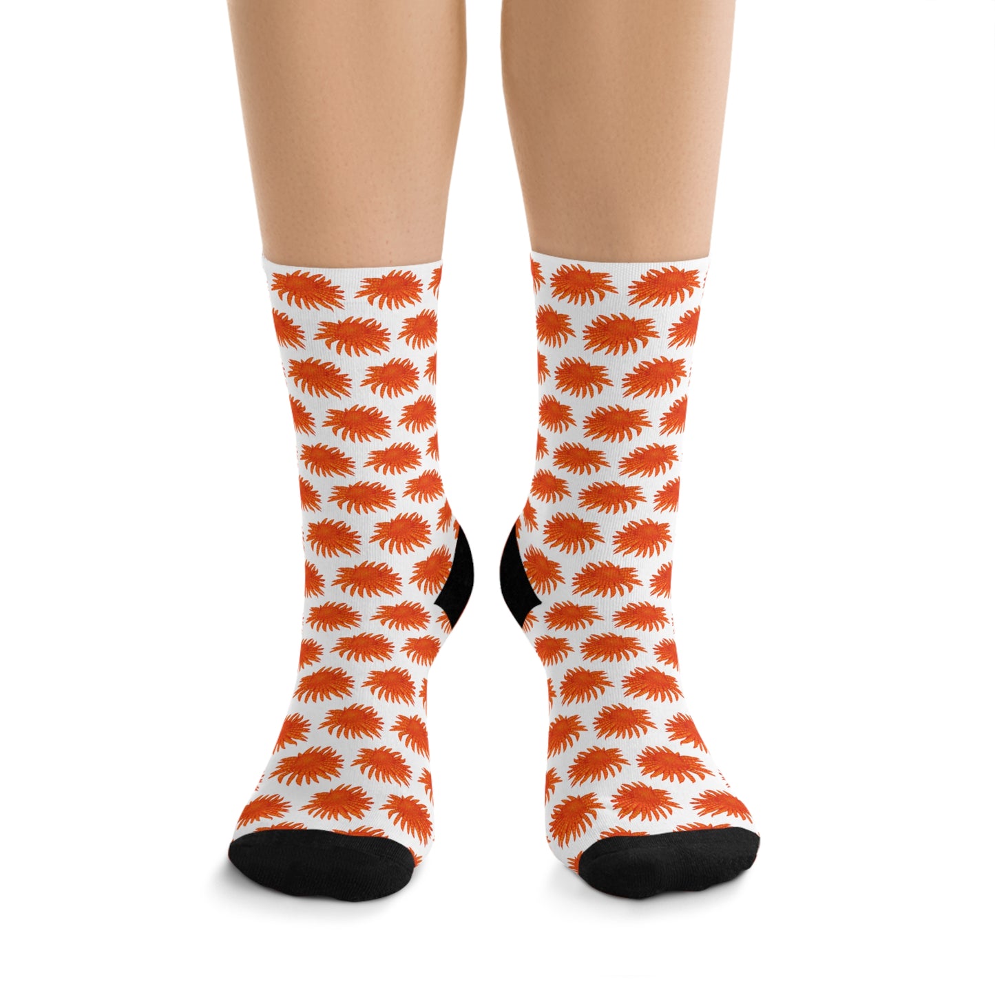 Sunflower Star Print Socks | Eco-Friendly, Fun Gift for Nature Lovers, Colorful Crew Socks, Stylish Recycled Footwear