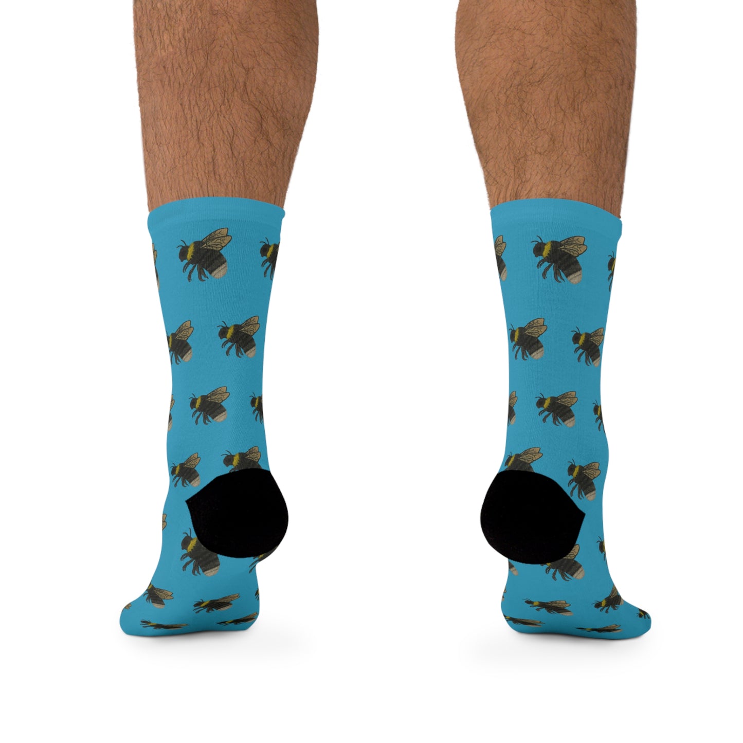 Western Bumble Bee Print Socks | Eco-Friendly, Fun Gift for Nature Lovers, Colorful Crew Socks, Stylish Recycled Footwear
