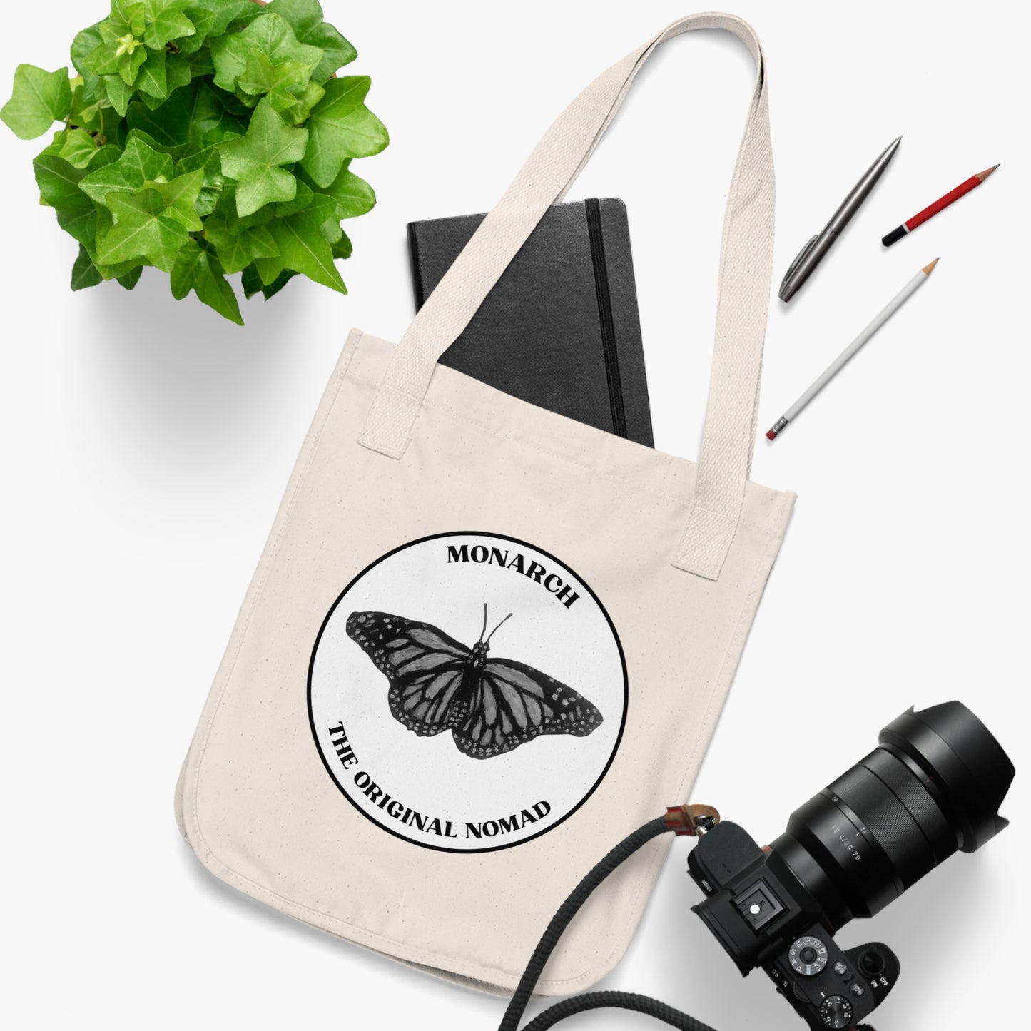 Monarch Butterfly Organic Canvas Tote Bag