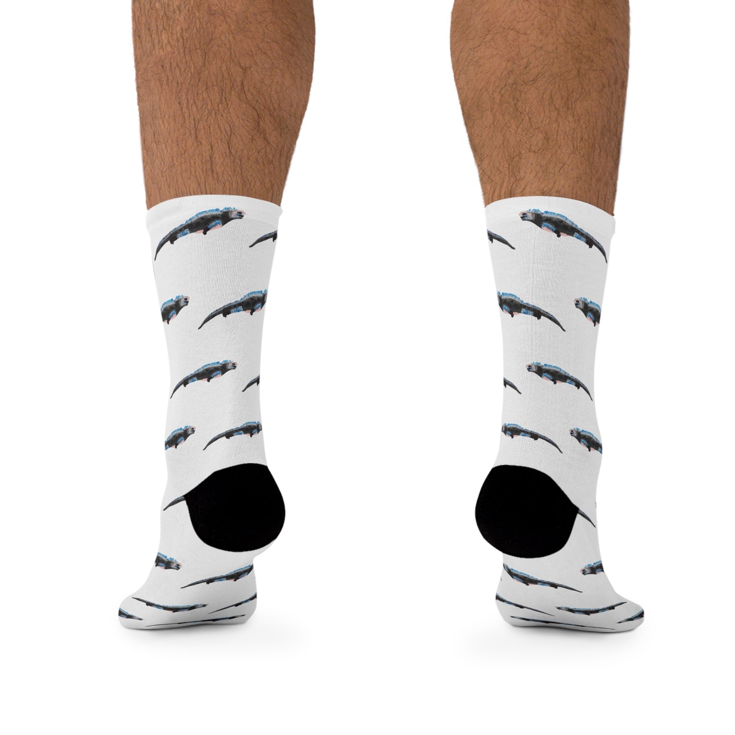Marine Iguana Print Socks | Eco-Friendly, Fun Gift for Nature Lovers, Colorful Crew Socks, Stylish Recycled Footwear