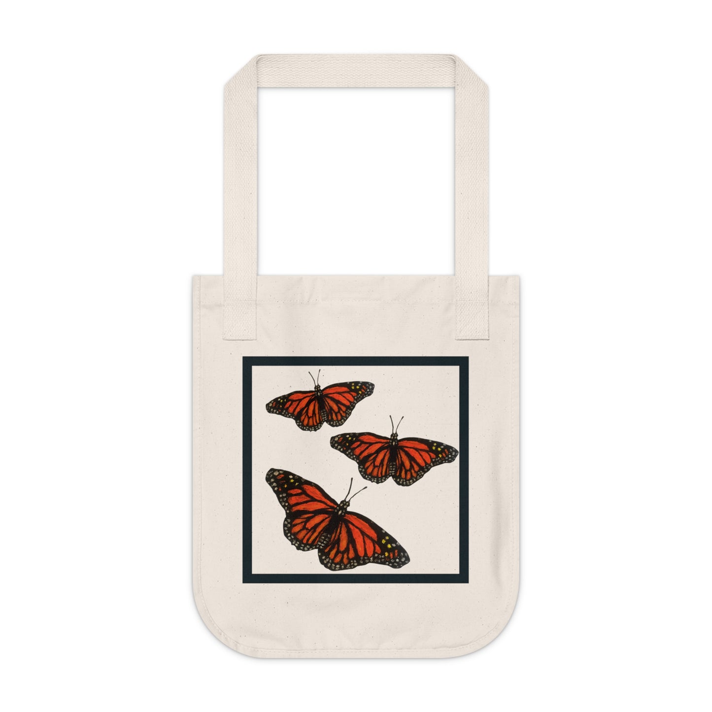 Monarch Butterfly - Flight - Organic Canvas Tote Bag