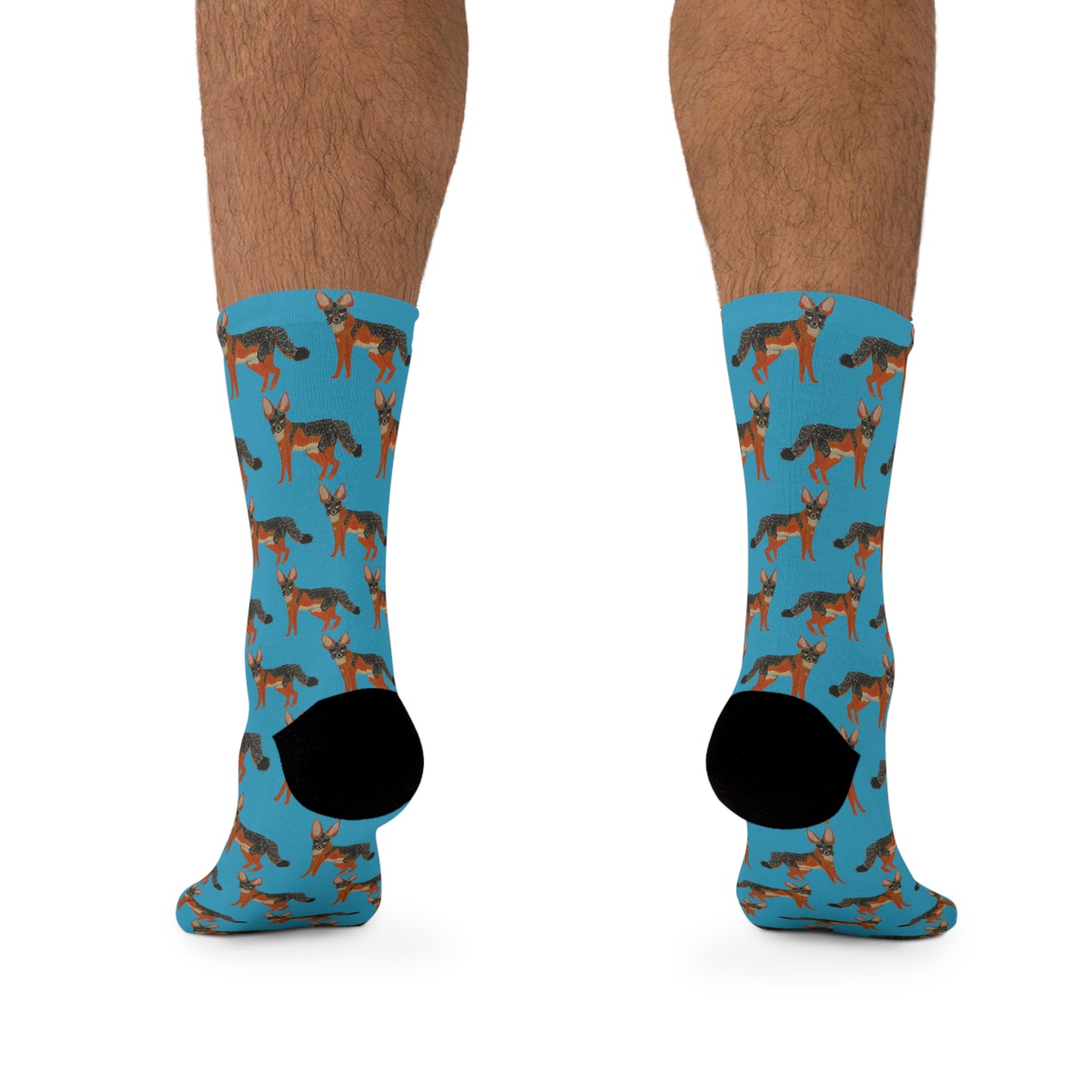 San Joaquin Kit Fox Print Socks | Eco-Friendly, Fun Gift for Nature Lovers, Colorful Crew Socks, Stylish Recycled Footwear
