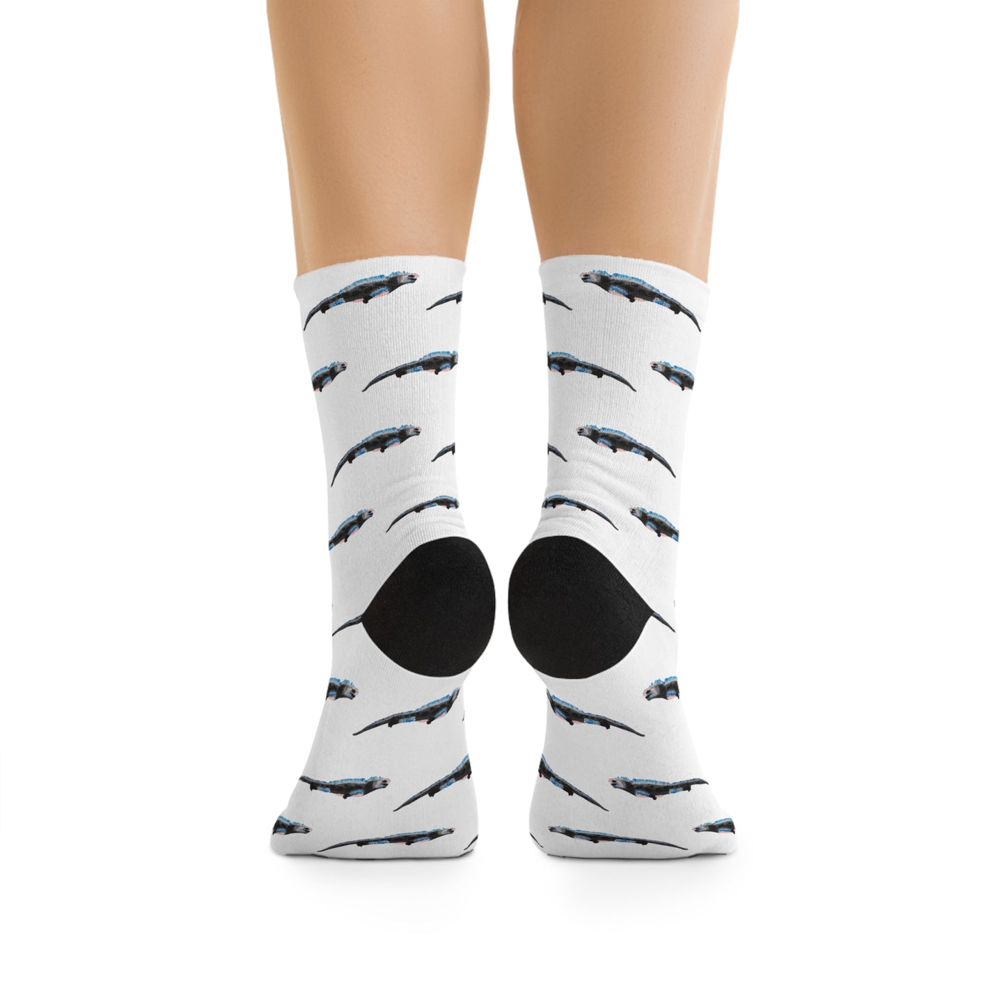 Marine Iguana Print Socks | Eco-Friendly, Fun Gift for Nature Lovers, Colorful Crew Socks, Stylish Recycled Footwear