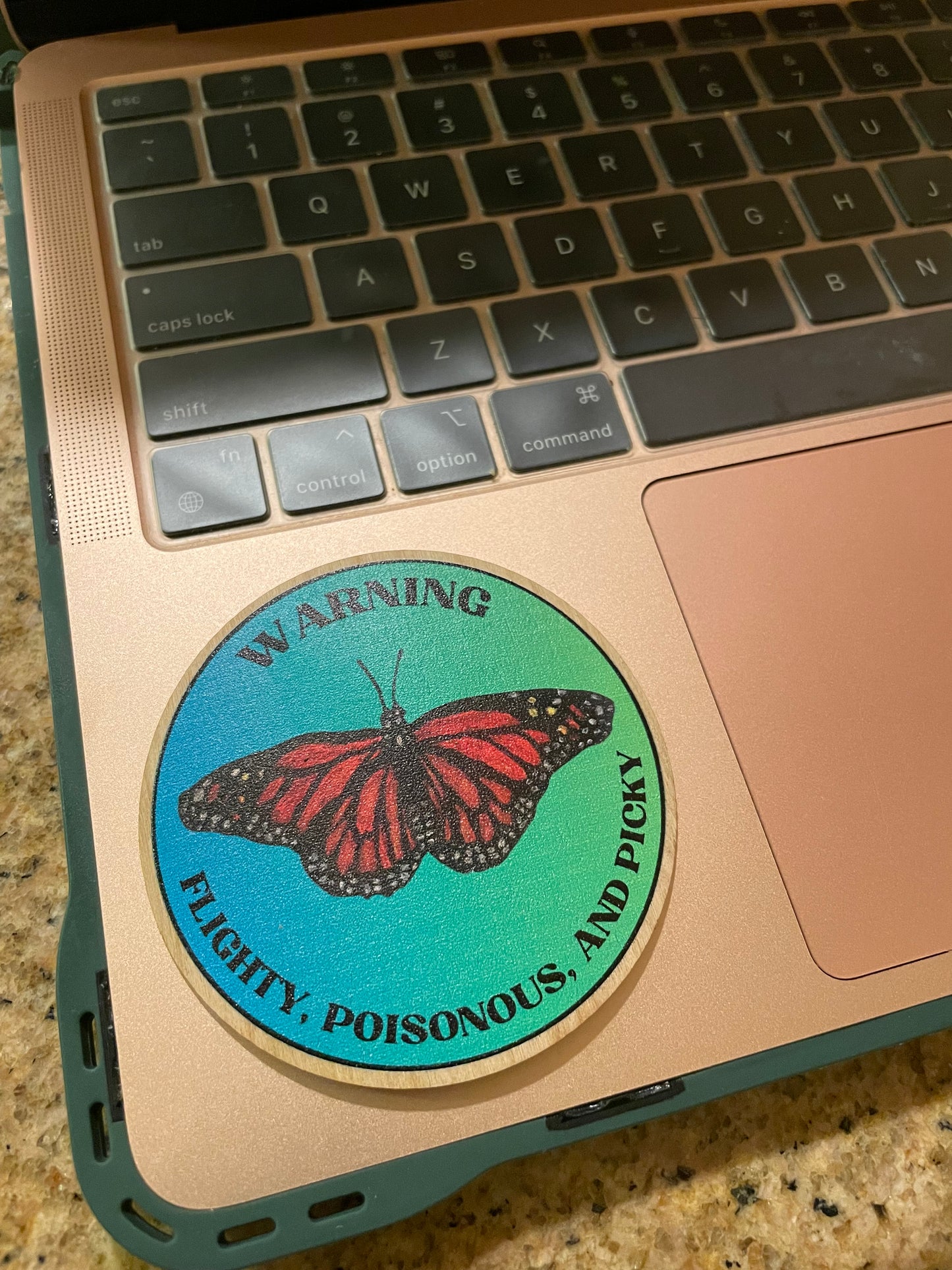 Monarch Butterfly Wooden Sticker
