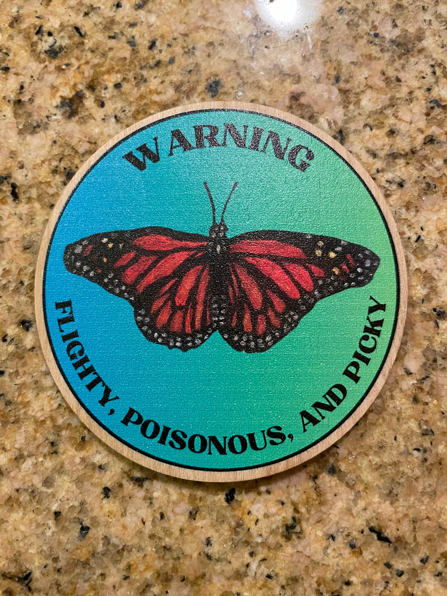 Monarch Butterfly Wooden Sticker