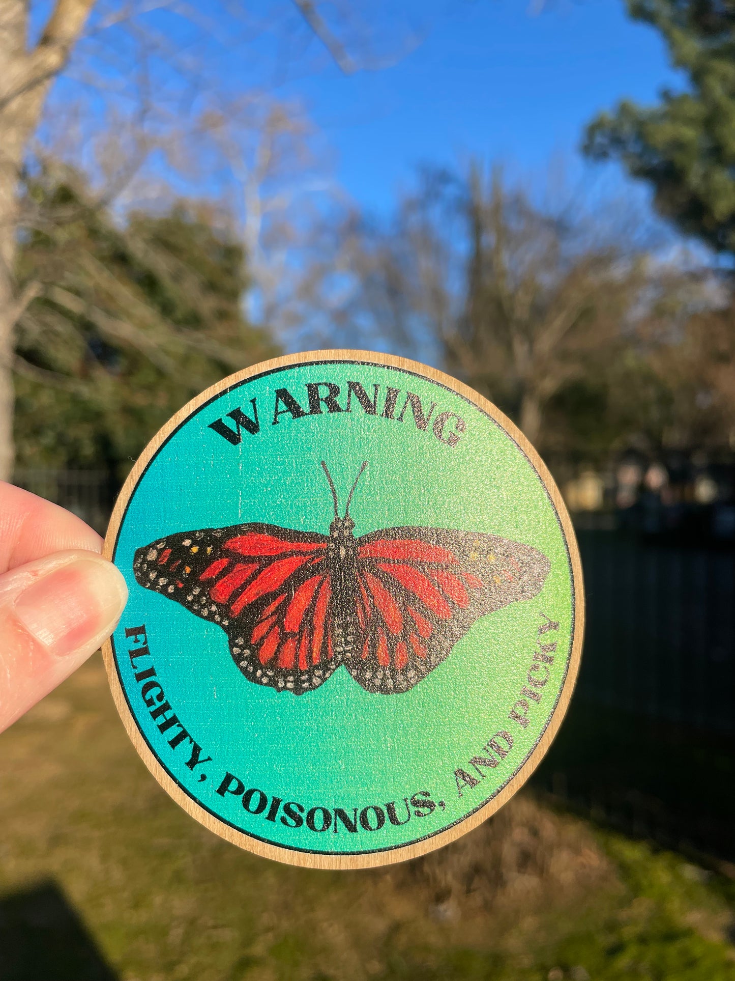 Monarch Butterfly Wooden Sticker