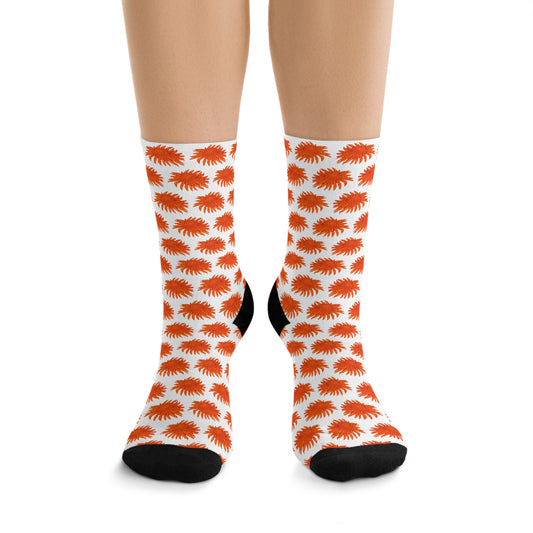 Sunflower Star Print Socks | Eco-Friendly, Fun Gift for Nature Lovers, Colorful Crew Socks, Stylish Recycled Footwear