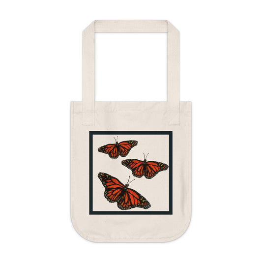 Monarch Butterfly - Flight - Organic Canvas Tote Bag